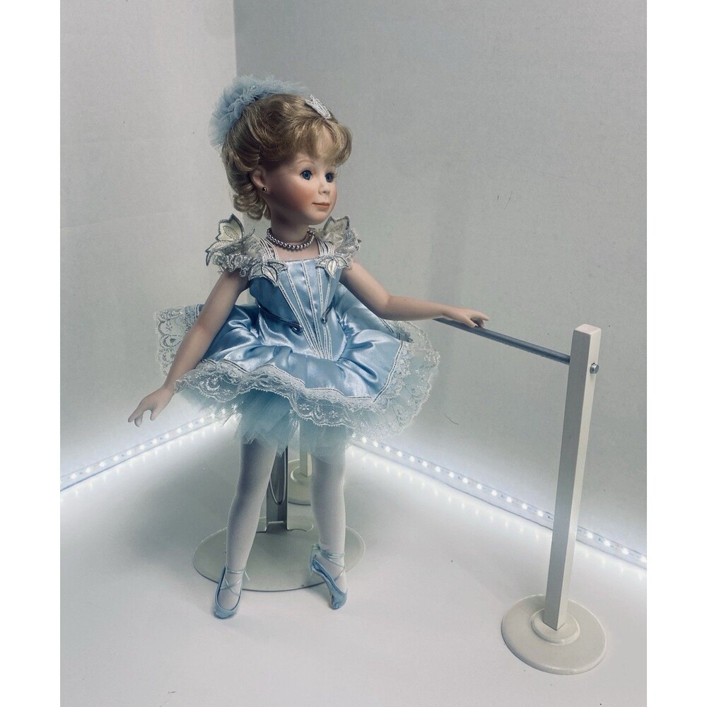 Sarah Ballerina Figurine w Stand and Practice Barre Blonde COA Original Box 1995